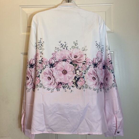 Floral Pink Women’s Blouse Plus Size XXL - Picture 3 of 9
